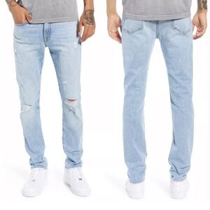 Mens Frame Denim L’homme Skinny Jeans in Tubman Distressed Blue